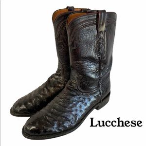 Lucchese Full Quill ostrich boot with goat